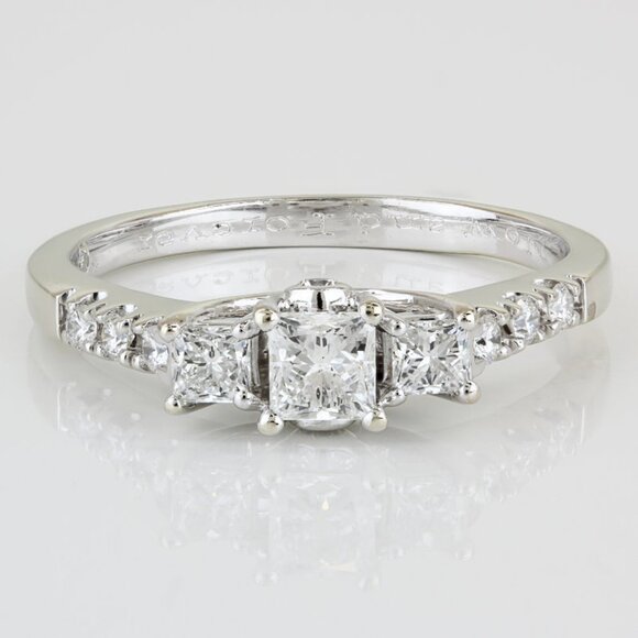 Jewelry | The Leo Princess Cut Diamond 14kwg Engagement Ring 17ct Gsi2 ...